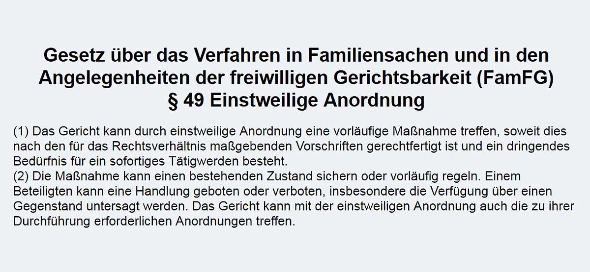 Familiengericht Kiel erlässt auf unseren Antrag einstweilige Anordnung - Az 53 F 234/17