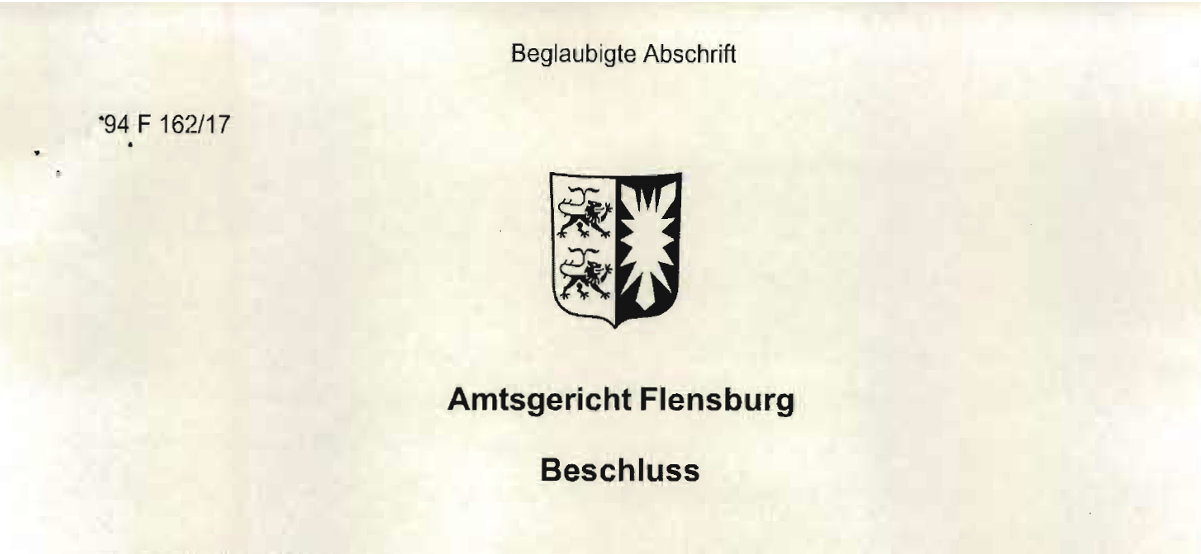 Umgang mit Kindern im &quot;Wechselmodell&quot;- Familiengericht Flensburg gibt uns Recht - 94 F 162/17