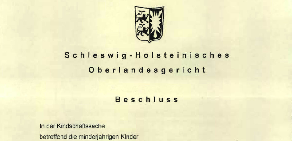 OLG Schleswig (6. Senat für Familiensachen) bestätigt unsere Rechtsansicht zur Umgangsregelung - Az 14 UF 20/18